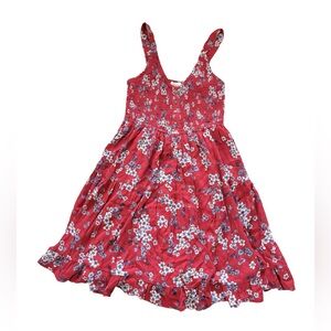 Red + Blue Floral Dress